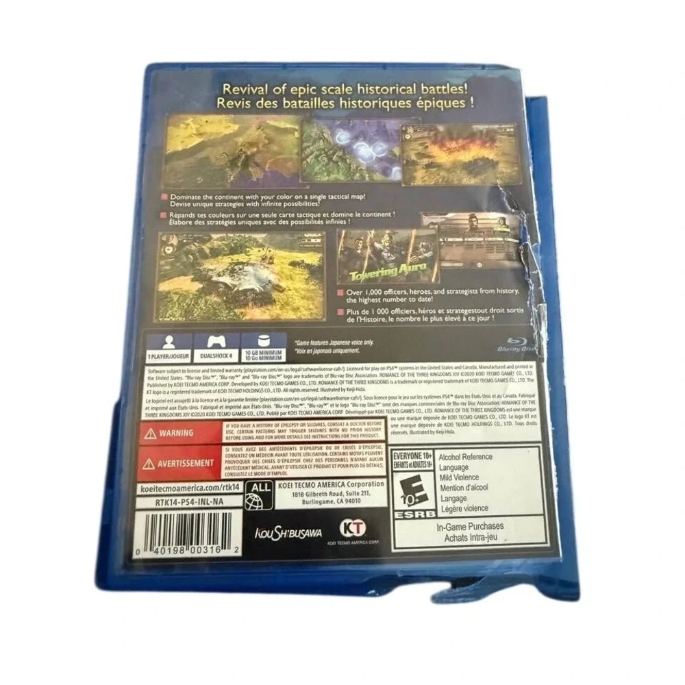 Romance of the Three Kingdoms XIV‎ for PlayStation 4 [New Video Game] PS 4